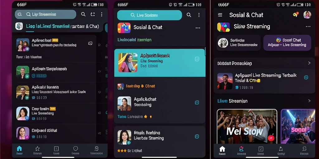 Antarmuka 666F yang menarik untuk Live Streaming dan interaksi pengguna.