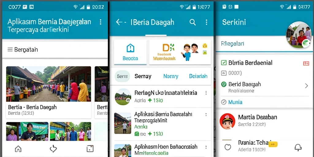 Antarmuka C0077 menampilkan berita daerah yang terstruktur dan mudah diakses.