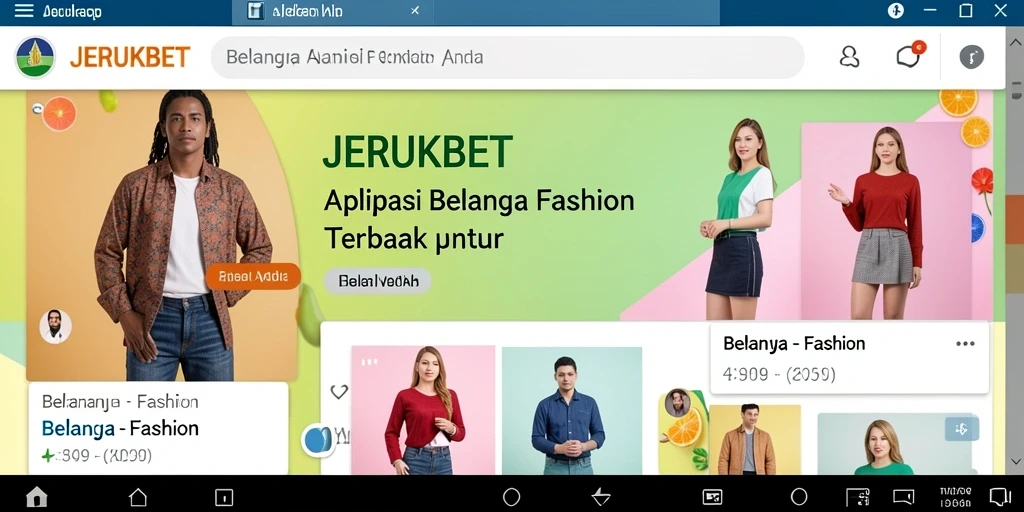 Tampilan antarmuka JERUKBET untuk belanja fashion yang mudah dan menarik.