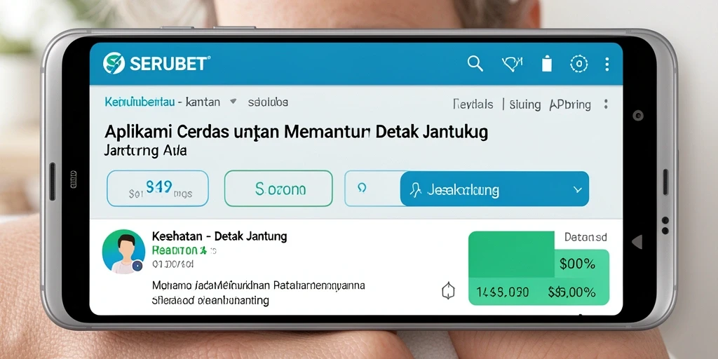 Screenshot antarmuka utama <strong>SERUBET</strong> yang menunjukkan detak jantung real-time.