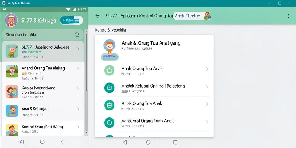 Tampilan antarmuka SL777 dengan fitur kontrol orang tua yang mudah diakses.