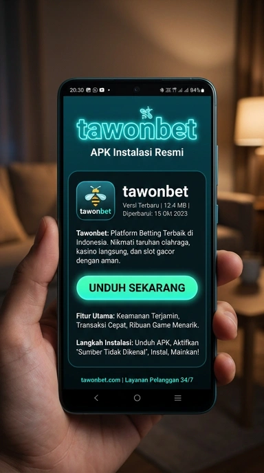 Tampilan halaman APK tawonbet