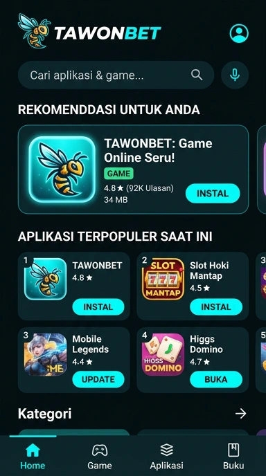 Tampilan katalog aplikasi tawonbet
